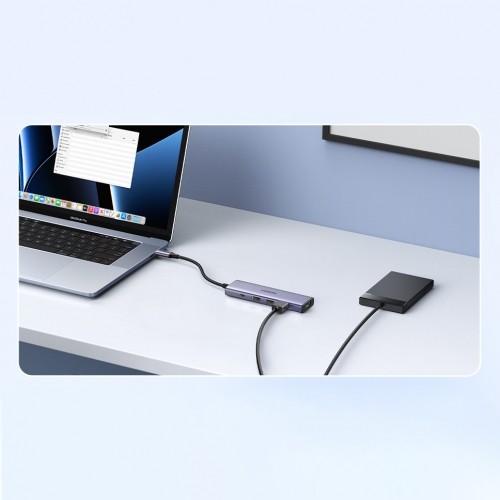 Multifunctional HUB 5in1 USB-C - HDMI 1.4 | 3 x USB-A | USB-C PD 100W Ugreen CM511 - gray image 4