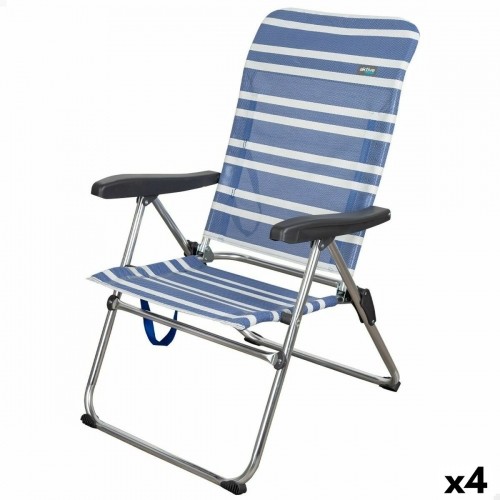 Pludmales krēsls Aktive Mykonos Zils 47 x 93 x 63 cm (4 gb.) image 1