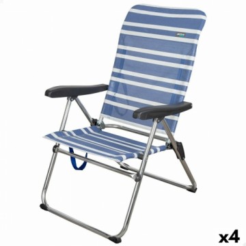 Pludmales krēsls Aktive Mykonos Zils 47 x 93 x 63 cm (4 gb.)