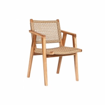 Krēsls ar roku balstiem DKD Home Decor Bēšs Dabisks 55 x 60 x 85 cm