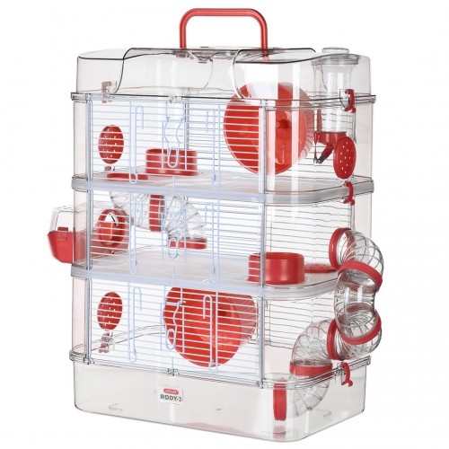 ZOLUX Rody3 Trio - rodent cage - red image 1