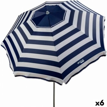 Пляжный зонт Aktive Zils/Balts 220 x 209 x 220 cm Tērauds Audums Oxford (6 gb.)