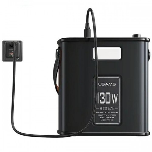 USAMS Powerbank 80000mAh 130W 2C+3A QC3.0+PD Fast Charge czarny|black STXLOGTC01 (US-CD196) + kabel USB-C-USB-C 100W 2m image 4