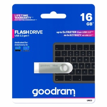 USB Zibatmiņa GoodRam FLASHDRIVE Sudrabains 16 GB