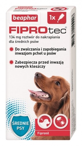 BEAPHAR Drops against fleas and ticks for dogs M - 1 x 134 mg image 1