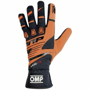 Karting Gloves OMP KS-3 S Melns Oranžs