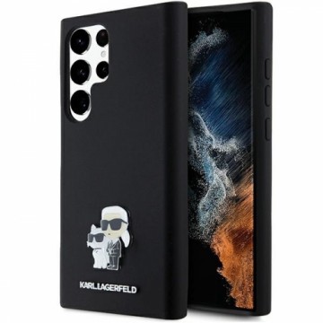 Karl Lagerfeld KLHCS23LSMHKCNPK S23 Ultra S918 hardcase czarny|black Silicone Karl&Choupette Metal Pin