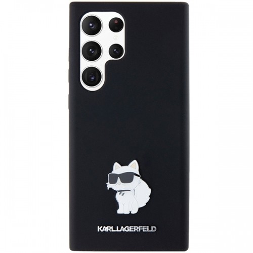 Karl Lagerfeld KLHCS23LSMHCNPK S23 Ultra S918 czarny|black hardcase Silicone Choupette Metal Pin image 3