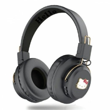 Hello Kitty słuchawki nauszne Bluetooth HKBH9KHLMK czarne|black Metal Logo