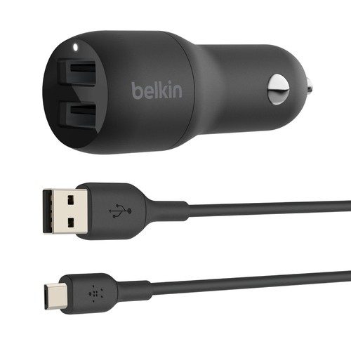 Belkin USB-A Car Charger 24W 1m Micro-USB Cable CCE002bt1MBK image 1