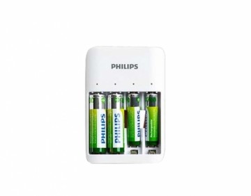 Зарядное устройство для аккумуляторов PHILIPS + 2xAA 700mAh +2xAA 1300mAh Phil-SCB4013NB|00 - USB PORT