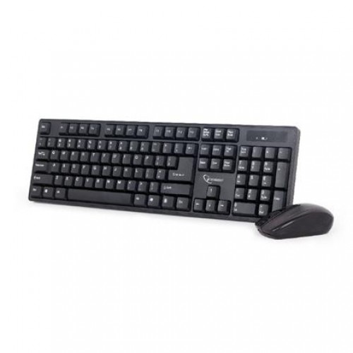 Gembird | Wireless Desktop Set | KBS-W-01_LT | Keyboard and Mouse Set | Wireless | Mouse included | US/LT | Black | Numeric keypad image 1