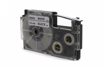 Label Tape JetWorld for use in Casio  Black on White 6mm x 8m (PT-6WE1, PT6WE1, XR-6WE1, XR6WE1)