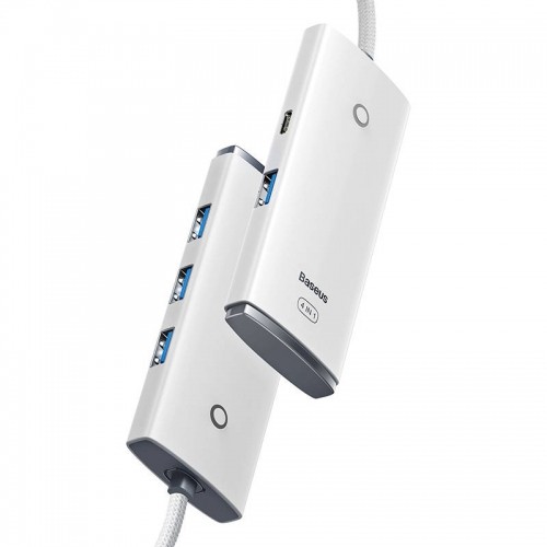 OEM Baseus Lite Series Hub 4in1 USB-C to 4x USB 3.0 + USB-C, 1m (White) image 2