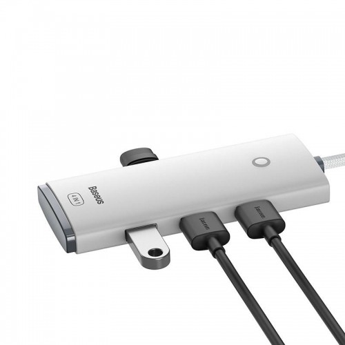 OEM Baseus Lite Series Hub 4in1 USB-C to 4x USB 3.0 + USB-C, 1m (White) image 5