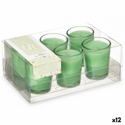 Acorde Aromatizētās sveces Komplekts 16 x 6,5 x 11 cm (12 gb.) Stikls Jasmīns image 1
