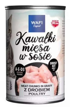 WAFI Meat chunks in gravy Poultry - wet cat food - 415 g