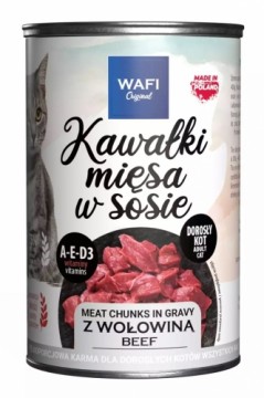 WAFI Meat chunks in gravy Beef - wet cat food - 415 g