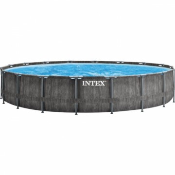 Intex Premium Frame Pool Set Prism Greywood, Ø 549 x 122cm, Schwimmbad