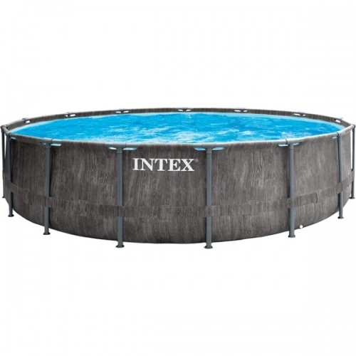 Intex Premium Frame Pool Set Prism Greywood, Ø 457 x 122cm, Schwimmbad image 1