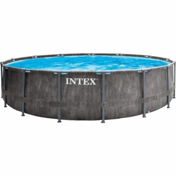 Intex Premium Frame Pool Set Prism Greywood, Ø 457 x 122cm, Schwimmbad