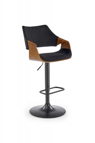 Halmar H124 bar stool, black / walnut image 1