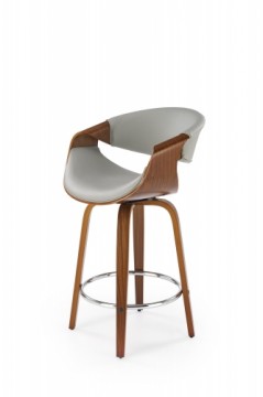 Halmar H123 bar stool, grey / walnut