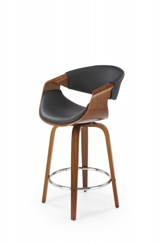 Halmar H123 bar stool, black / walnut image 1