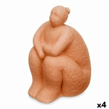 Gift Decor Декоративная фигура Оранжевый Dolomite 18 x 30 x 19 cm (4 штук) Женщина Сидя