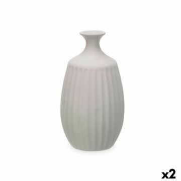 Gift Decor Vāze Pelēks Keramika 21 x 39 x 21 cm (2 gb.) Strīpas