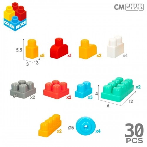 Klucīši Būvēšanai Color Block Koferis Ugunsdzēsējs 30 Daudzums (2 gb.) image 5