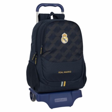 Школьный рюкзак с колесиками Real Madrid C.F. Тёмно Синий 32 x 44 x 16 cm
