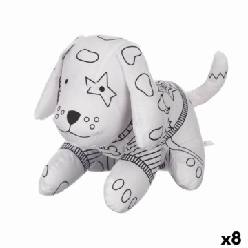 Pincello Плюшевая игрушка для раскраски Белый Чёрный Ткань 13 x 14 x 20 cm Пёс (8 штук)
