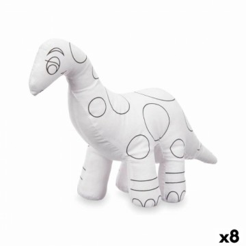Pincello Плюшевая игрушка для раскраски Белый Чёрный Ткань 28 x 22 x 9 cm Динозавр (8 штук)