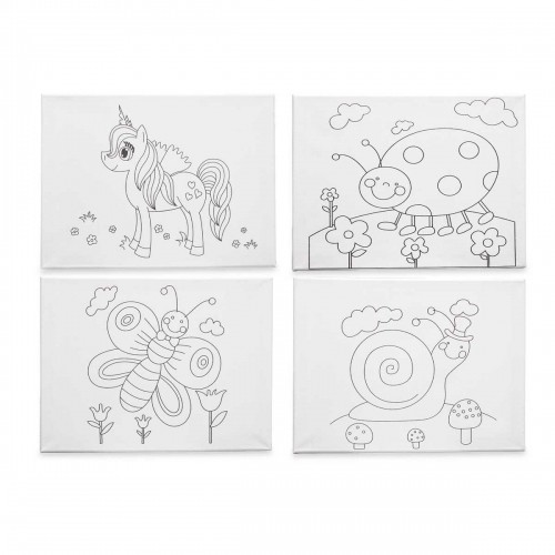 Pincello Полотно Белый Ткань 30 x 40 x 1,5 cm Для рисования Животные (16 штук) image 4