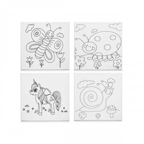 Pincello Полотно Белый Ткань 25 x 25 x 1,5 cm Для рисования Животные (24 штук) image 4