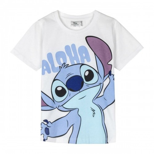 Krekls ar Īsām Piedurknēm Bērniem Stitch Balts image 1