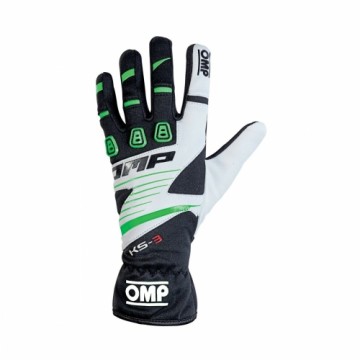 Детские картинговые перчатки OMP KS-3 MY2018 6 kart Белый Чёрный Зеленый