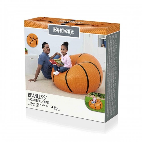 Piepūšamais baseina krēsls Bestway Basketbols 114 x 112 x 66 cm Oranžs image 2