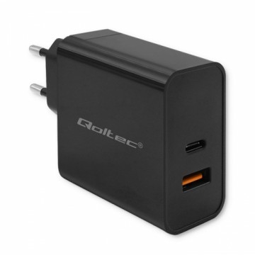 Qoltec 52381 Super Quick PD charger | 1xUSB-C | 1xUSB| 90W | 5-20V | 2.4-4.35A | Black
