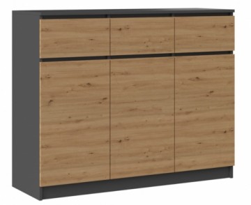 Top E Shop 3D3S chest of drawers 120x40x97 cm, anthracite/artisan