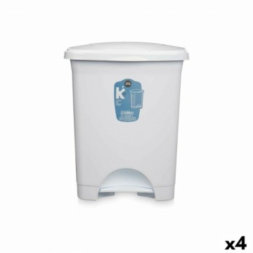 Bigbuy Home Atkritumu tvertne ar pedāli Balts Plastmasa 30 L (4 gb.)