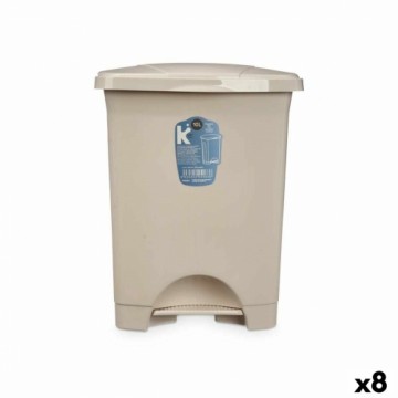 Bigbuy Home Atkritumu tvertne ar pedāli Bēšs Plastmasa 10 L (8 gb.)