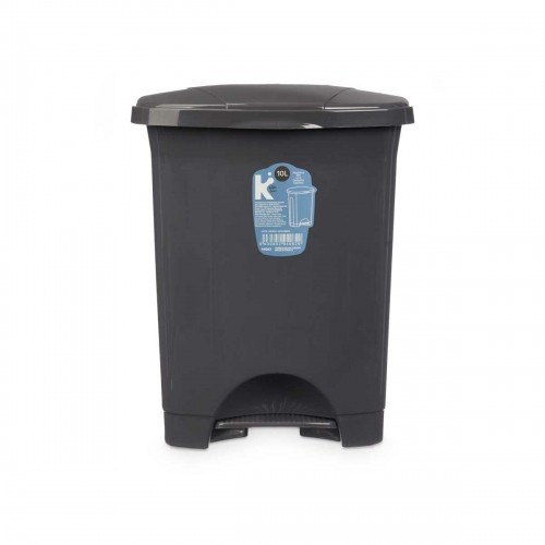 Bigbuy Home Atkritumu tvertne ar pedāli Antracīts Plastmasa 10 L (8 gb.) image 3