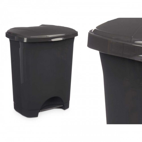 Bigbuy Home Atkritumu tvertne ar pedāli Antracīts Plastmasa 10 L (8 gb.) image 4