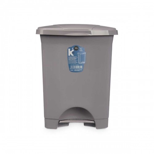 Bigbuy Home Atkritumu tvertne ar pedāli Pelēks Plastmasa 10 L (8 gb.) image 3