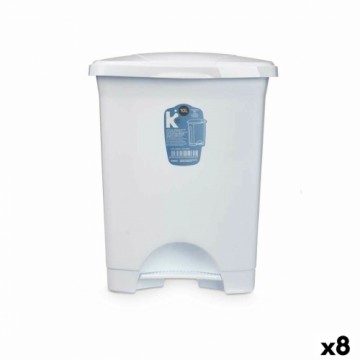 Bigbuy Home Atkritumu tvertne ar pedāli Balts Plastmasa 10 L (8 gb.)