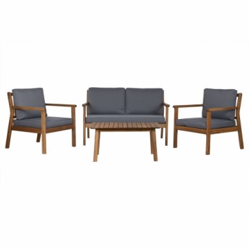 Набор стол и 3 кресла Home ESPRIT Коричневый Серый древесина акации 120 x 72 x 75 cm