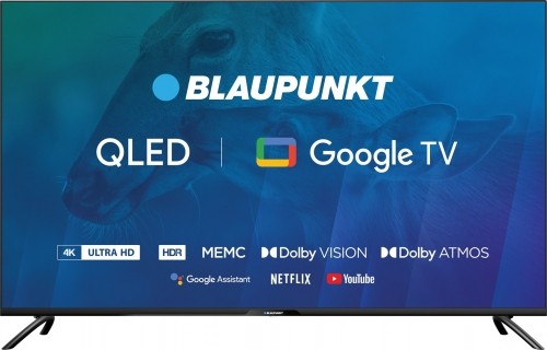 TV 50" Blaupunkt 50QBG7000S 4K Ultra HD QLED, GoogleTV, Dolby Atmos, WiFi 2,4-5GHz, BT, black image 1