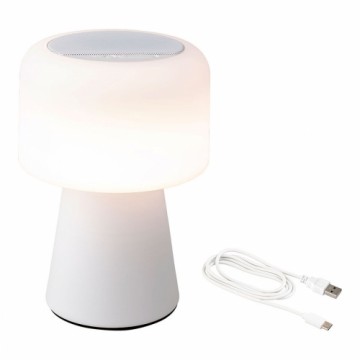LED Lampa ar Bluetooth Skaļruni un Bezvadu Lādētāju Lumineo 894417 Balts 22,5 cm Uzlādējams